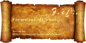 Ferenczei Írisz névjegykártya